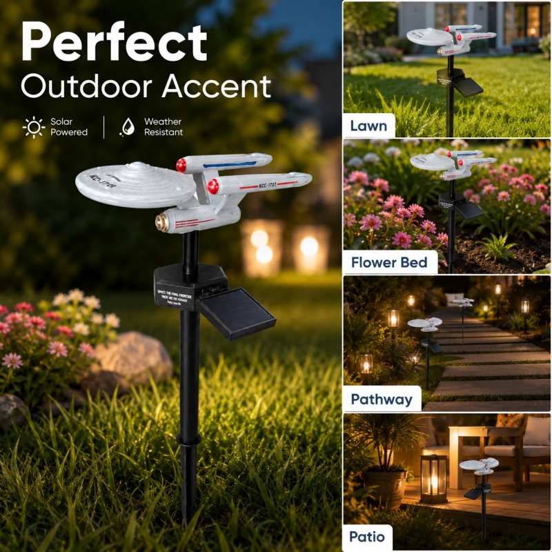 Star Trek USS Enterprise Solar - Outdoor Power Stake 评论和价格