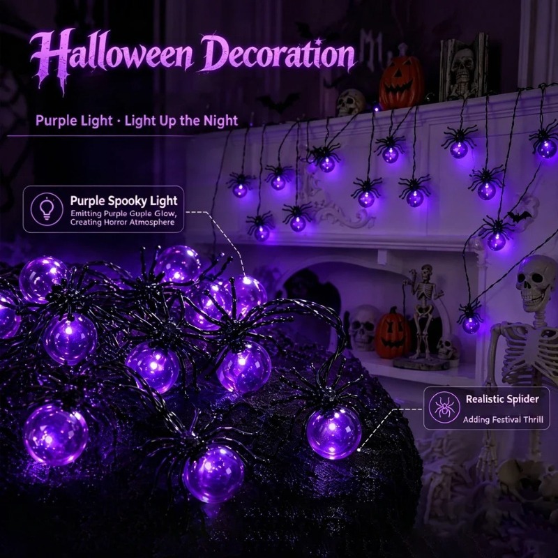 Battery Powered Spider LED Str - Outdoor Power Lights 评论和价格
