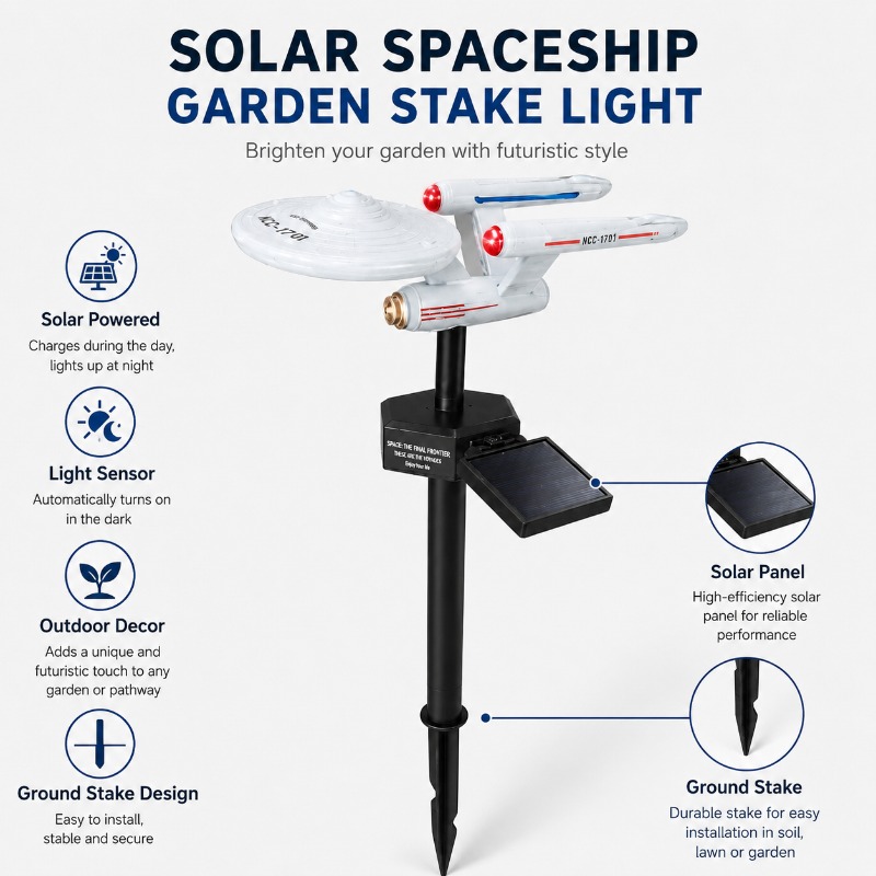 Star Trek USS Enterprise Solar - Outdoor Power Stake 评论和价格