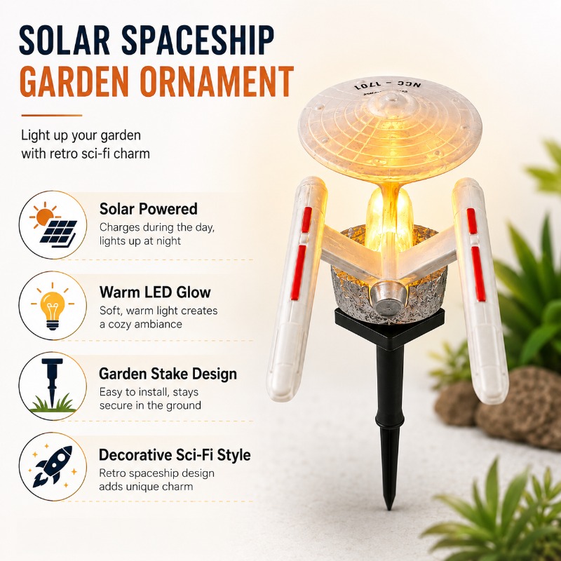 Star Trek USS Enterprise Solar - Outdoor Power Stake 评论和价格