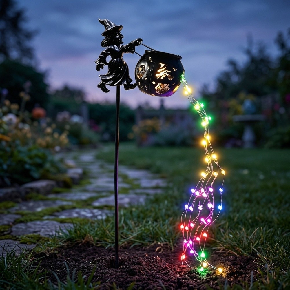 Solar-Powered Witch Cauldron G - Outdoor Power Stake 评论和价格