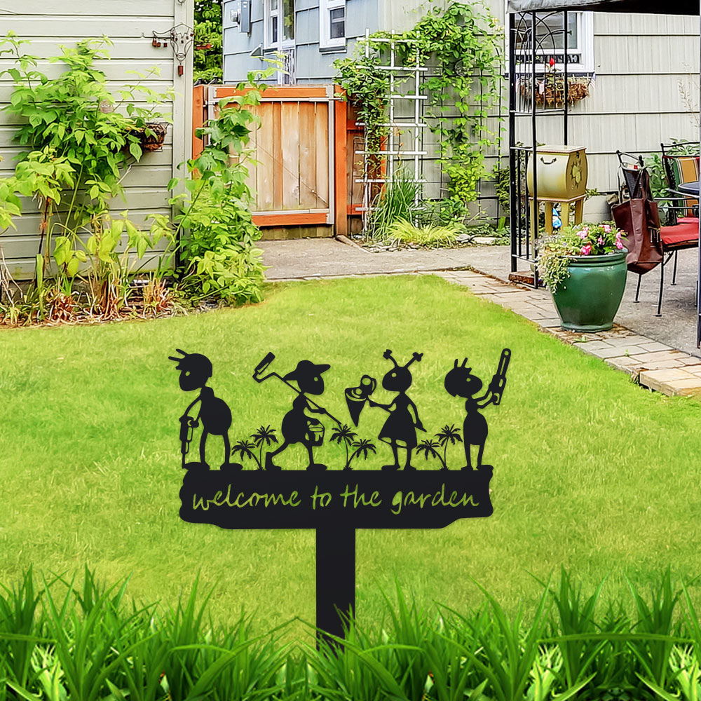 1pc Metal Rustic Metal Ant Sil - Outdoor Power Stake 评论和价格