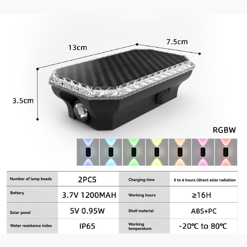 ABKS-RGB Solar Fence Lights Ou - Outdoor Power Direct 评论和价格