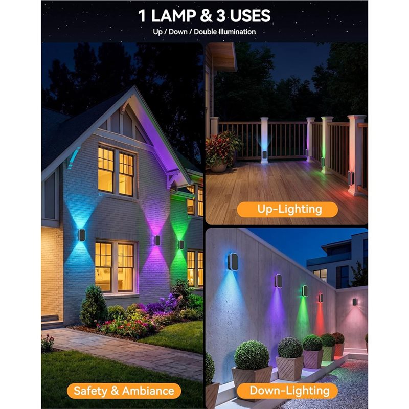 ABKS-RGB Solar Fence Lights Ou - Outdoor Power Direct 评论和价格