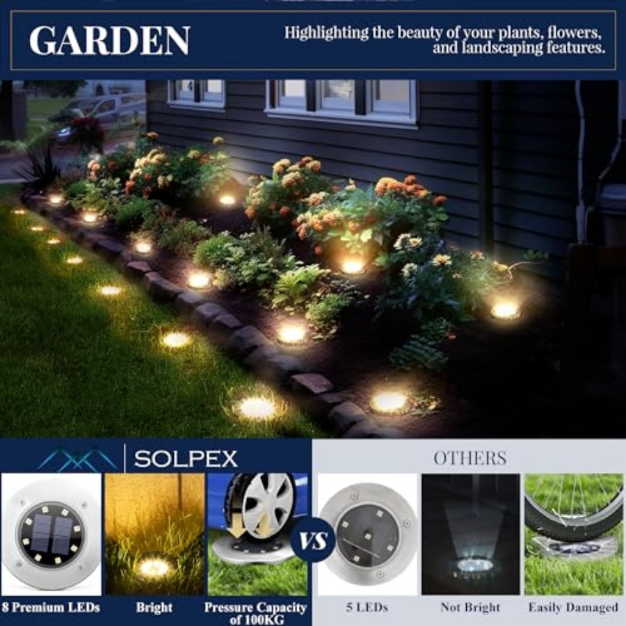Solar Ground Lights Solar Ligh - Outdoor Power Lights 评论和价格