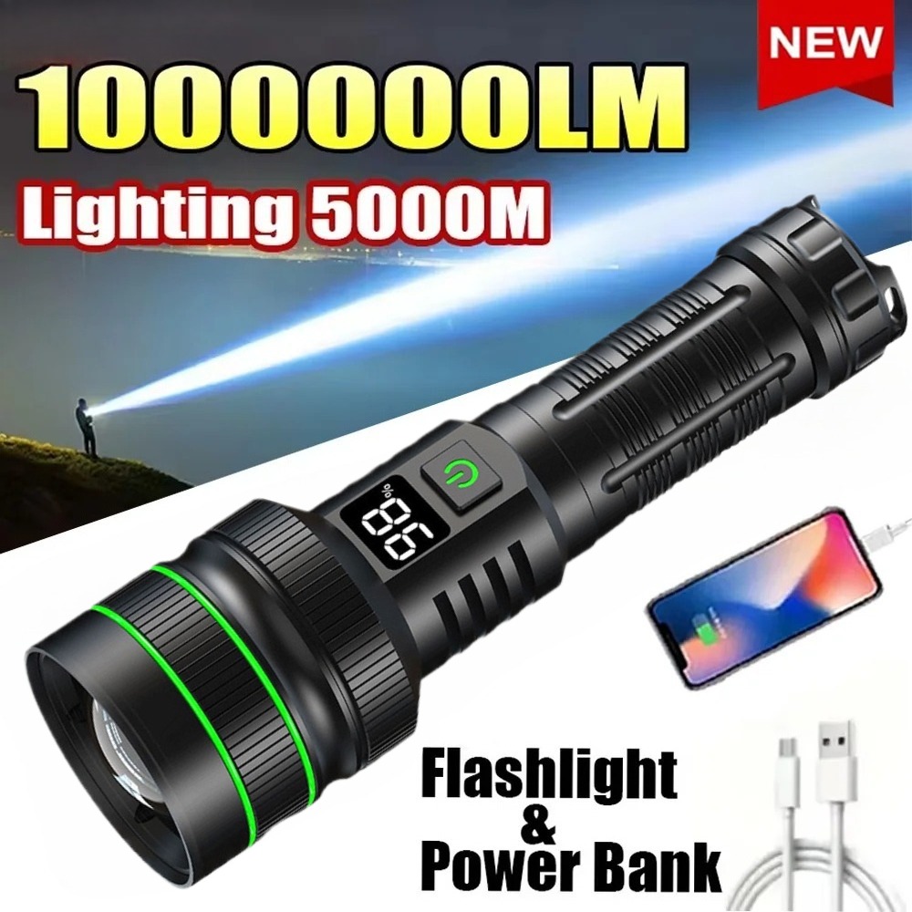 Powerful LED Flashlight Zoomab - Outdoor Powerbank 评论和价格